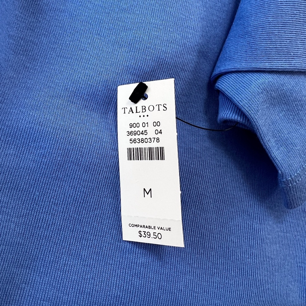 TALBOTS Cotton Long Sleeve Tee/ Blue Iris - Picture 4 of 4